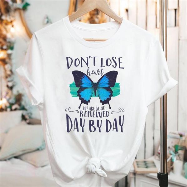 

graphic short sleeve cartoon butterfly women t shirts watercolor aesthetic summer fashion print female clothes tees shirt, White