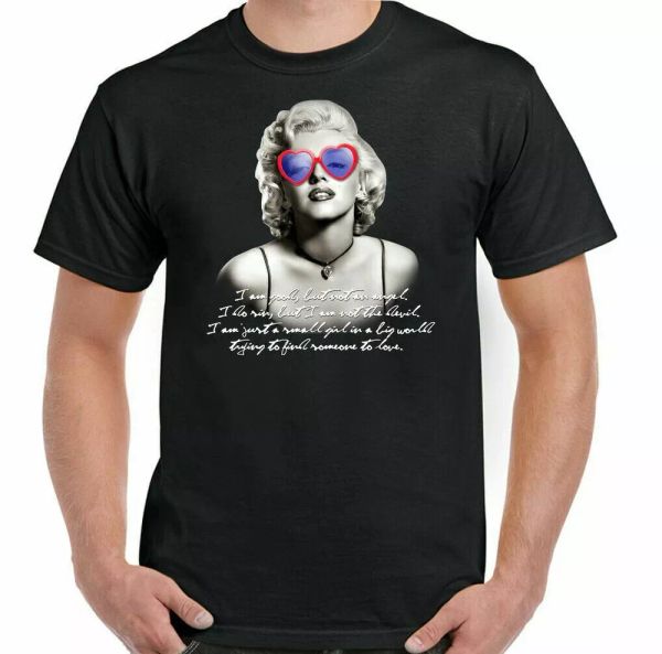 

marilyn monroe t-shirt heart shape men glasses 60's 70's fashion top, White;black