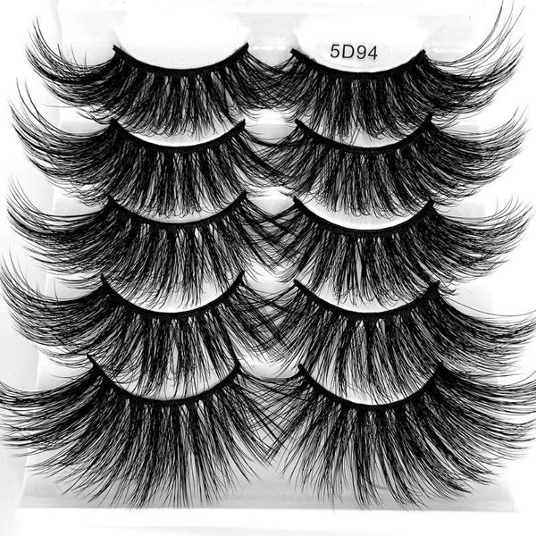 

5pairs 15-25mm dramatic 5d faux mink false eyelashes fluffy wispies thick natural lashes handmade eyelash women makeup extension1