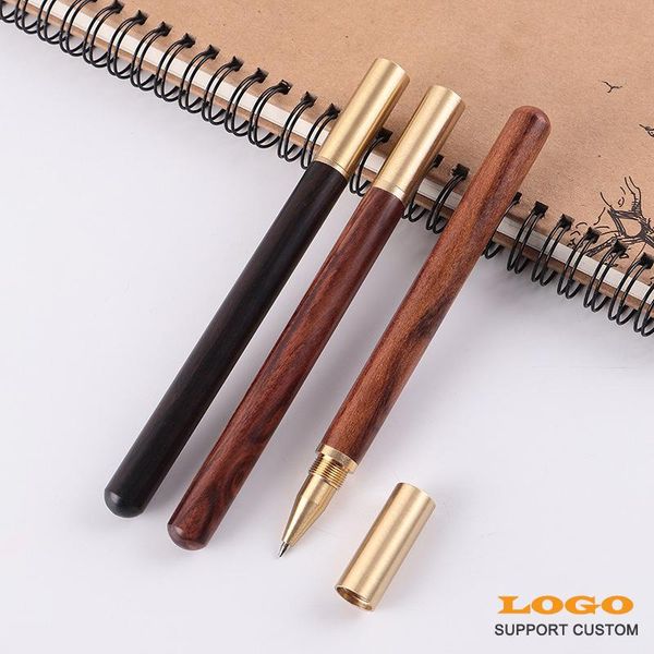 

ballpoint pens 0.5mm nib black luxury wood pen business gifts ball writing office school supplies stationery, Blue;orange
