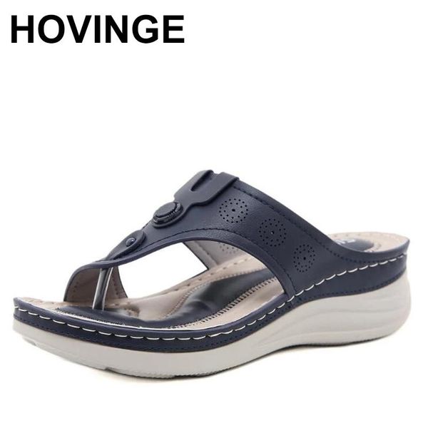 

slippers hovinge2021 summer wedge women shoes flip flop comfortable soft big size 41 42 woman slides sandals ladies female, Black