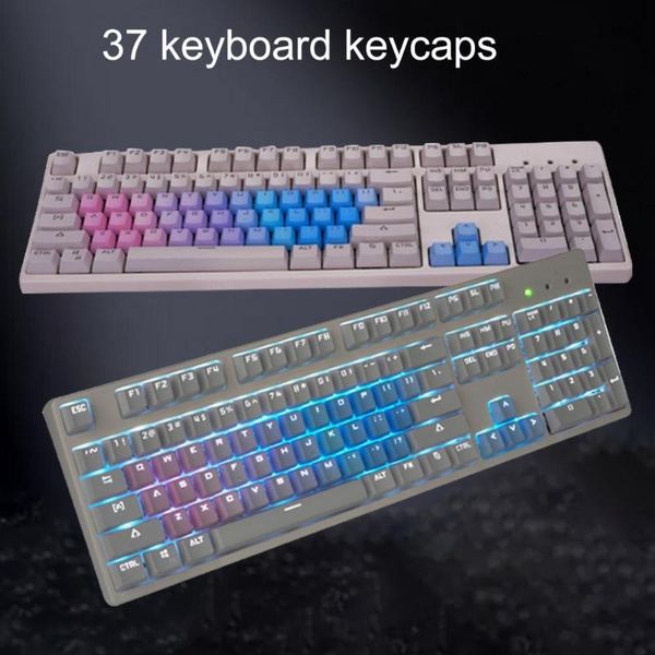 

keyboards 37-key pink-blue gradient backlight pbt keycaps mechanical keyboard replacement caps for computer laptop