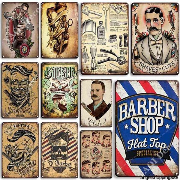 

tin plaque vintage retro shop signs decor iron painting metal wall art barber decora