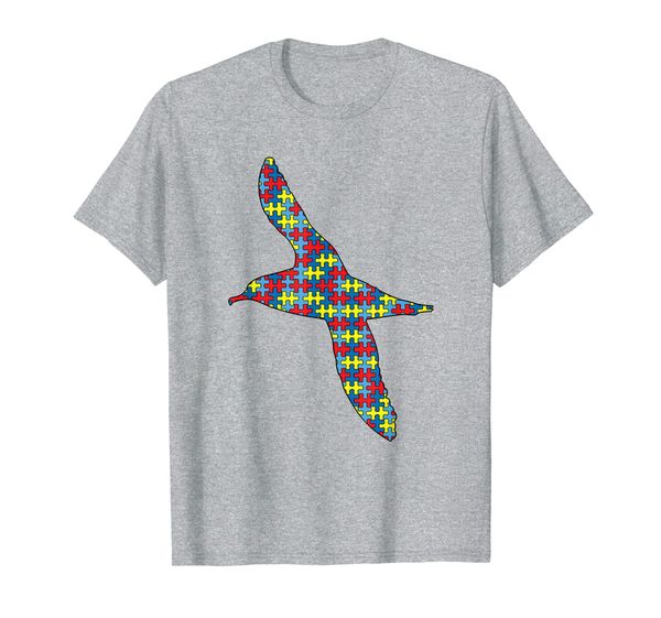 

albatross autism awareness kids bird puzzle day mom gift t-shirt, White;black