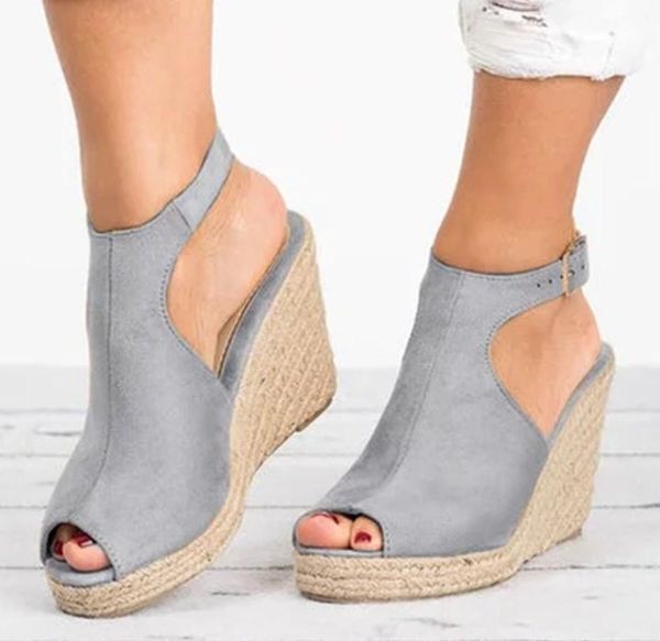 

women platform sandals wedge summer pumps high heels zapatos mujer 2021, Black