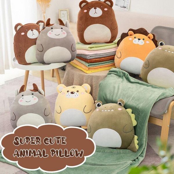 

Plush Pillow Multifunction 3 In 1 Throw Bear Cat Hand Warm Cushion Baby Kids Blanket Stuffed Anime Figure Toy Party Favor
