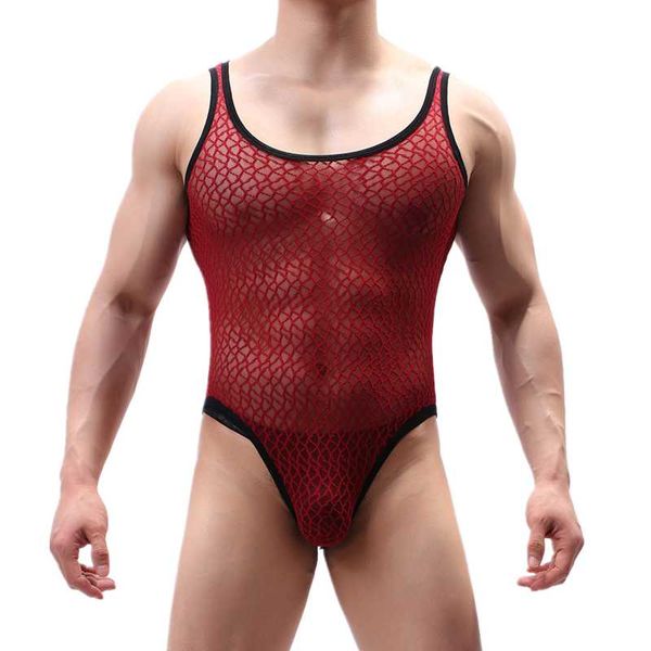 

men undershirt underwear transparent mesh tank bodysuit jumpsuit shorts size xl undershirts, Black;brown