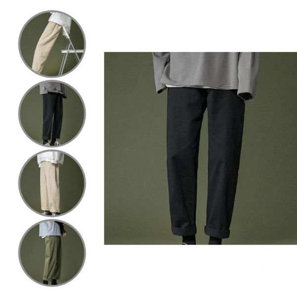 

men's pants soft plush leisure student for school autumn trousers, Black