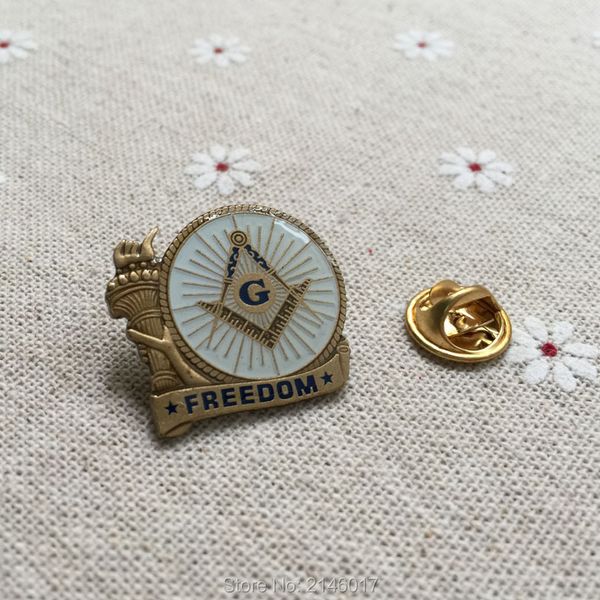 

1" masonic dom liberty arm one inch wide soft enamel lapel pin with butterfly clutch, Gray