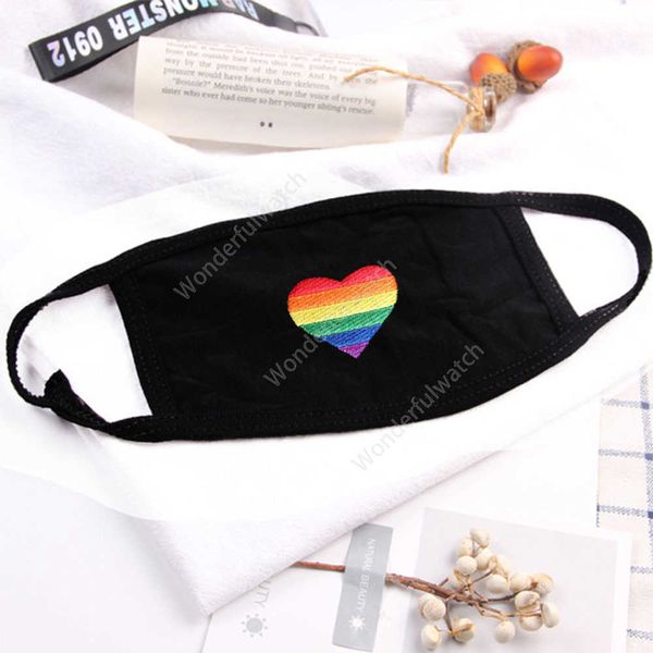 Regenbogen-Herz-Masken, wiederverwendbare Staubmaske, Regenbogen-Bar, modische Maske, Baumwolle, wiederverwendbare Einweg-Mundmasken, kostenloser DHL DAW49