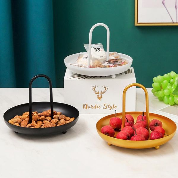 

iron fruit storage tray with handle cake rack dessert serving wedding decoration snack kitchen accessories & organization