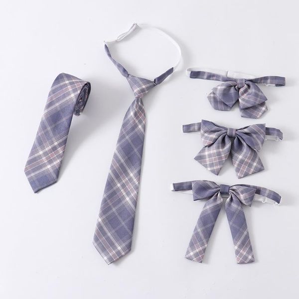 

clothing sets preppy style purple school uniform bow tie orthodox jk accessories plaid student bowtie butterfly knot adjustable, White