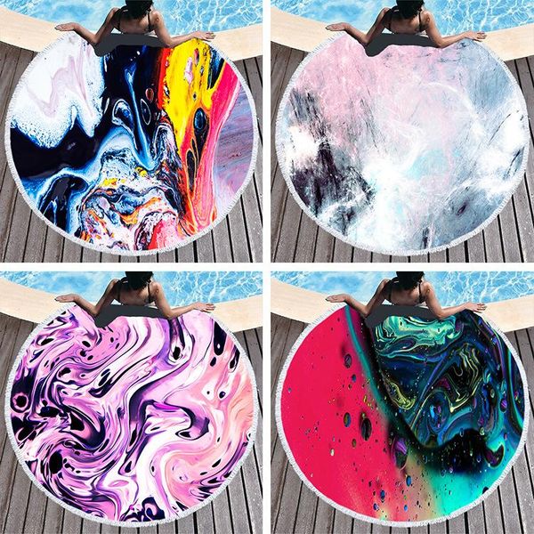 

towel european tones no sand quick dry beach microfiber with tassel summer travel round for adult