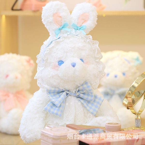 

hug baby genuine lolita rabbit plush toy bear doll lace bow tie small animal gift