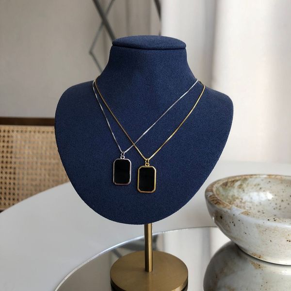 

square s925 letter necklaces choker pendants for women gift gold silver 2colors n067