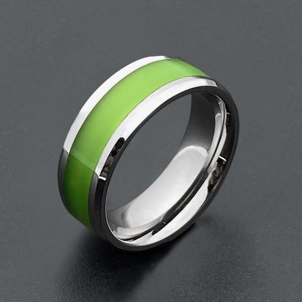 

wedding rings 2021 arrivals epoxy green ring exquisite fashion simple 8mm stainless steel finger women's banquet jewelry, Slivery;golden