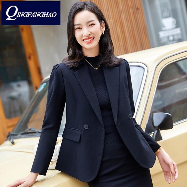 

two piece dress long sleeve women's suit office wear blazer and pants or skirt set business ladies fashion slim jacket jy61, White