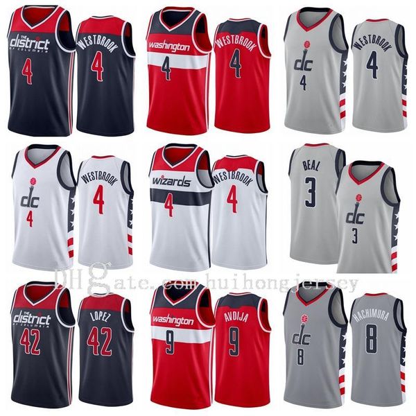 

mens basketballjerseys bradley beal #3 rui hachimura 8 russell westbrook jersey 4 robin lopez 42 cassius winston 5 deni avdija 9 city grey, Black;red