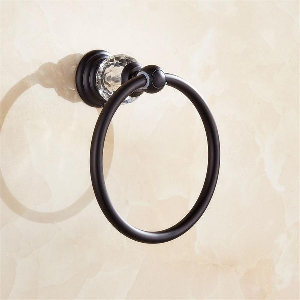 

antique black oil bronze zinc alloy crystal towel ring mounting bathroom accessory set bl6 rings