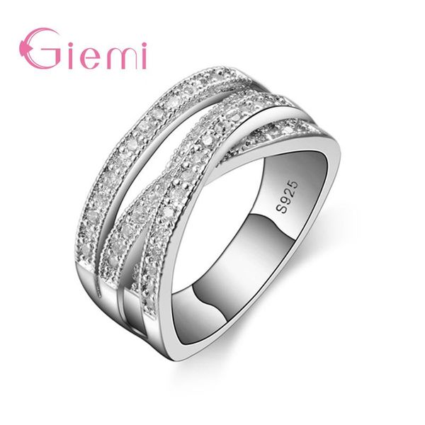 

wedding rings 2021 cross 925 sterling silver for women shiny cubic zircon jewelry anniversary engagement ring, Slivery;golden