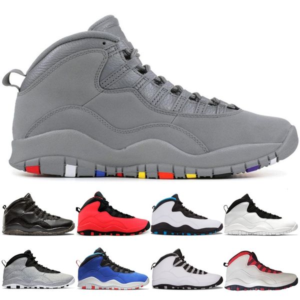 

wholesale jumpman 10s basketball shoes mens trainers 10 wings cement steel grey orlando blue green camo ovo white outdoor sport sneakers