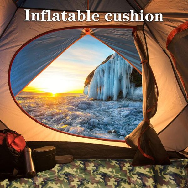 

outdoor pads portablesleeping bag inflatable mat mattress cushion sleeping fast filling air moisture proof camping beach pillow