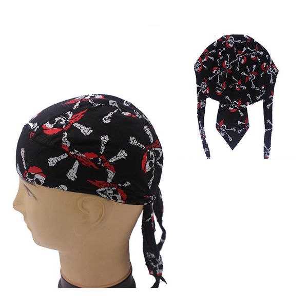 

cycling caps & masks bandana skull cap beanie lightweight adjustable cotton biker hat hood headband headscarf multicolor hip-hop turban, Black