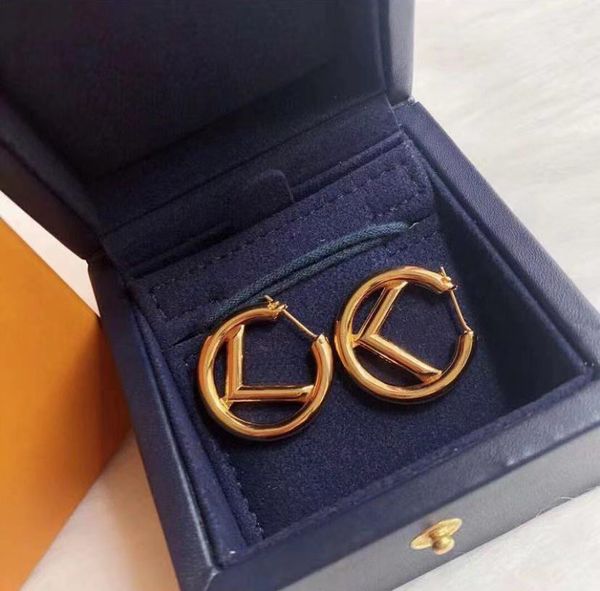 

fashion gold hoop & huggie earrings aretes for lady women party wedding lovers gift engagement jewelry for bride with box nrj, Golden;silver