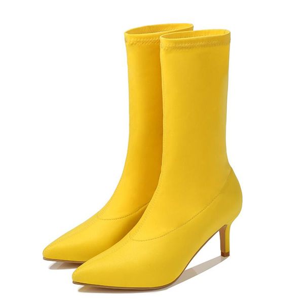 

boots fruit color solid stiletto high-heeled multicolor explosive style women's fashion pointed suede, Black