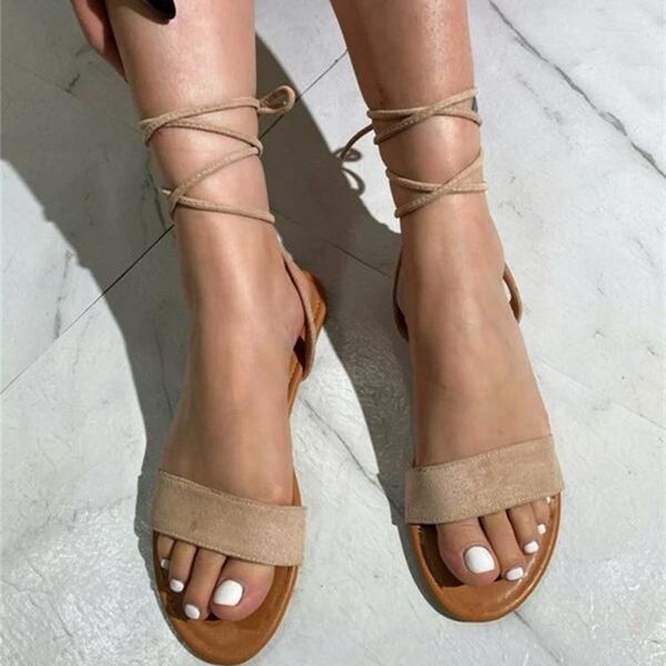 

sandals summer woman's flat open toe fashion outdoor beach shoes solid color plus size 36-43 zapatillas mujer casa 2021, Black