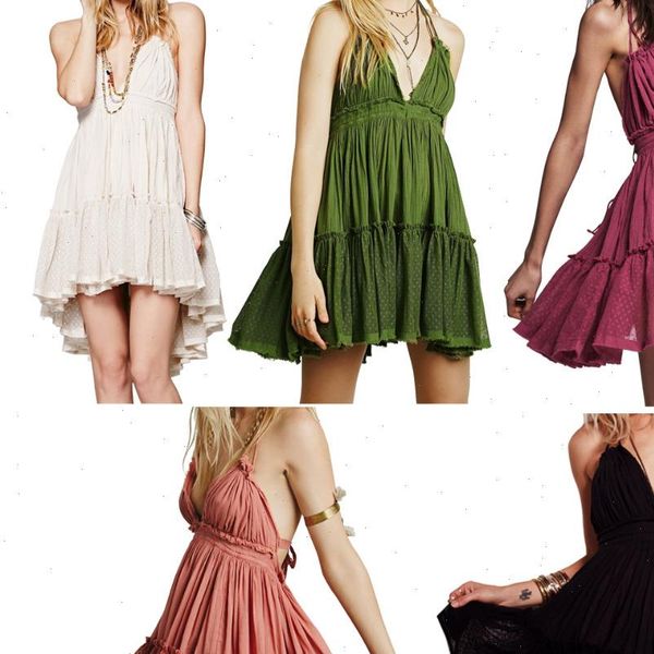 

womens dresses women bohemian mini dress backless beach ball gown hippie chic holiday boho strapless summer sleeveless v neck, Black;gray