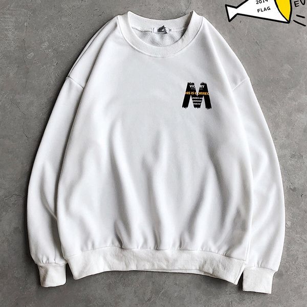 

round neck fashion men's sweatshirts spring and autumn printing casual long-sleeved pullover s-5xl, Black