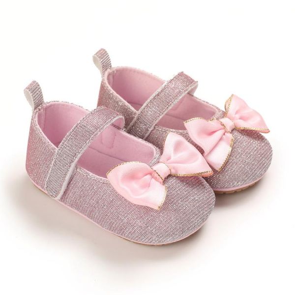

first walkers princess baby girl shoes bling toddler brand non-slip soft rubber sole butterfly knot outdoor infant crib walker