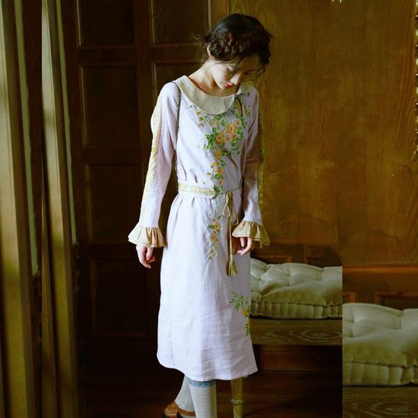 

casual dresses lynette's chinoiserie spring autumn women cute pink embroidery, Black;gray