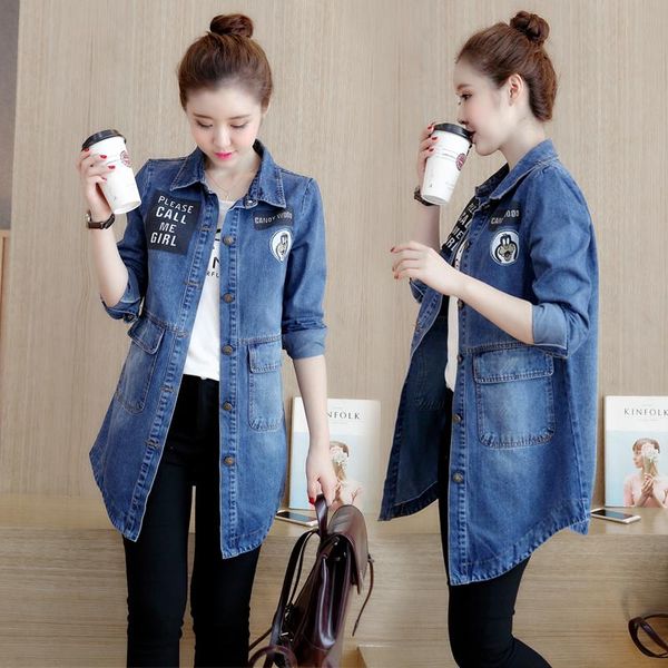 

women's jackets denim jacket for women 2021 spring and autumn korean pockets buttons long sleeve outerwear ladies casual coat large siz, Black;brown