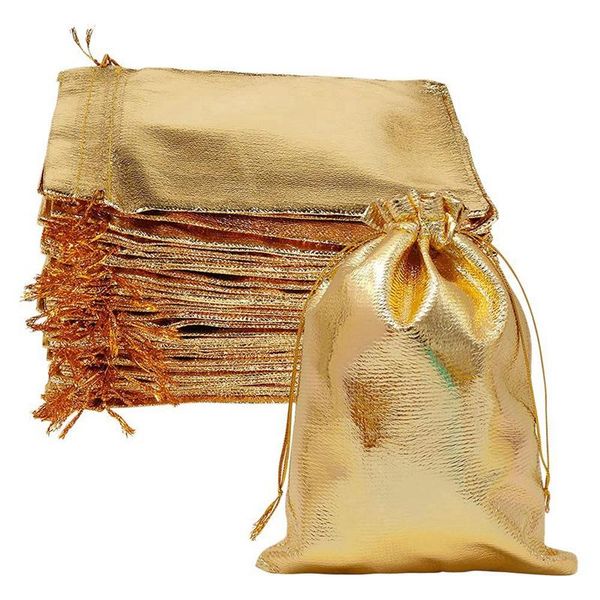 

gift wrap 100 pcs gold bag jewelry drawstring for christmas valentines day birthday wedding party candy packaging