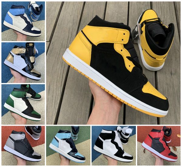 

high 1 1s basketball shoes men women twist bred toe black green game royal unc patent court purple shattered fragment banned sports designer
