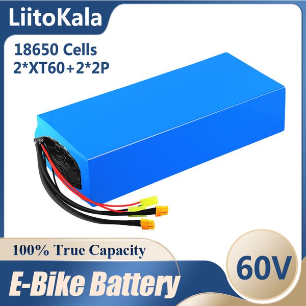 Liitokala 60v ebike bateria 20ah 30ah 40ah 50ah lítio íon íon célula bicicleta elétrica 67.2v Veículos de turismo Baterias de scooter 50A BMS AAA