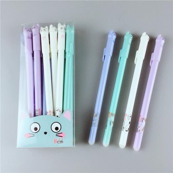 

gel pens 1pc kawaii erasable 0.5mm cute cartoon cat neutral pen for writing girl gift back to school supplies korean stationery