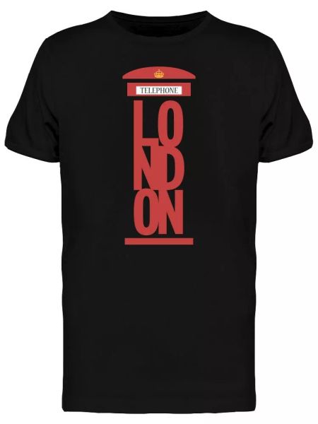 

british telephone box london men's tee -image by shutterstock, White;black