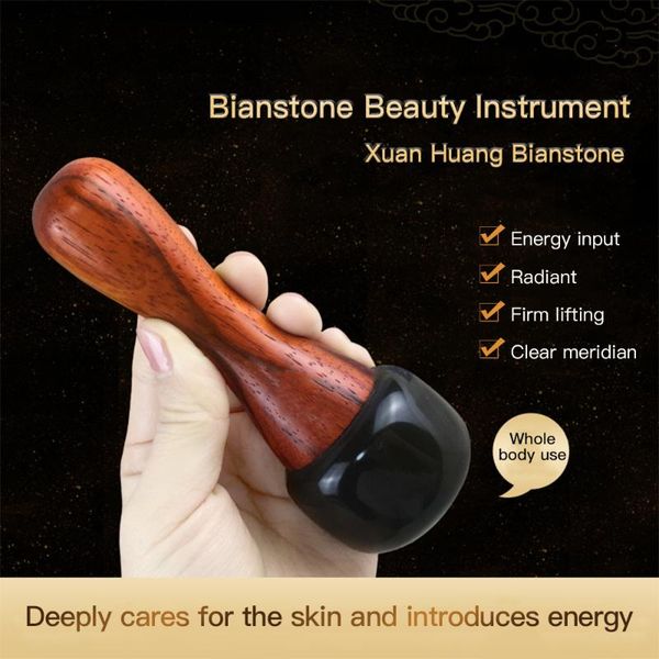 

full body massager electric gua sha natural stone bianstone on back neck face massage lift skin muscle relax device