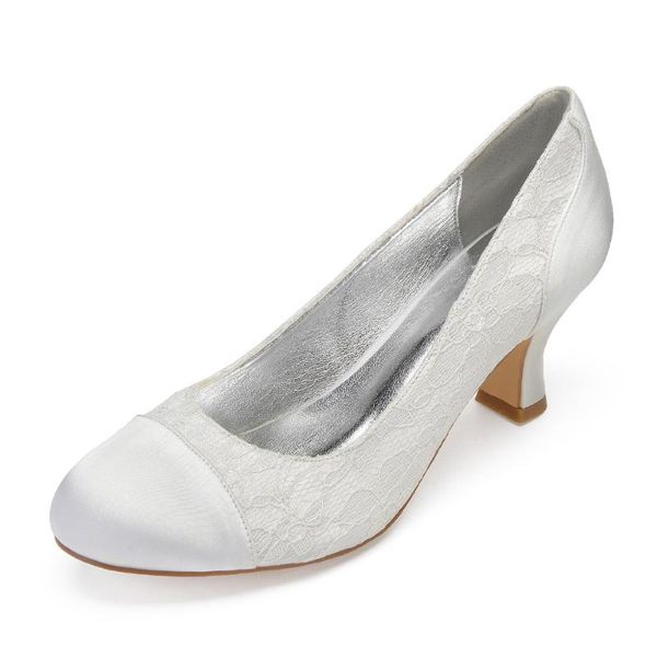 

dress shoes sweet satin patched lace rounded toe block kitten heel bridal thick lower wedding heels girl's ball quinceanera, Black