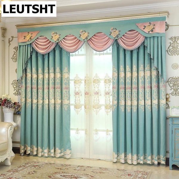 

curtain & drapes european style curtains for living room dining bedroom high-end embroidered tulle window valance can be customized
