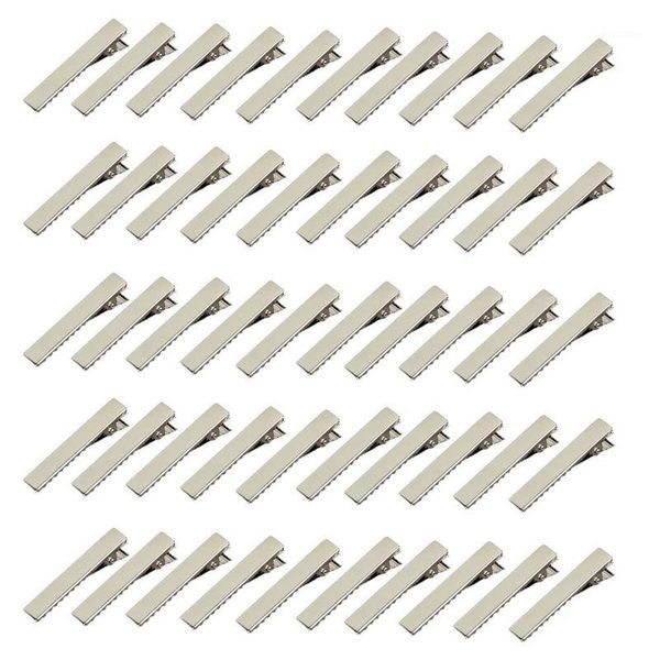 

50pcs mini pins crocodile clips for hair diy - silver1