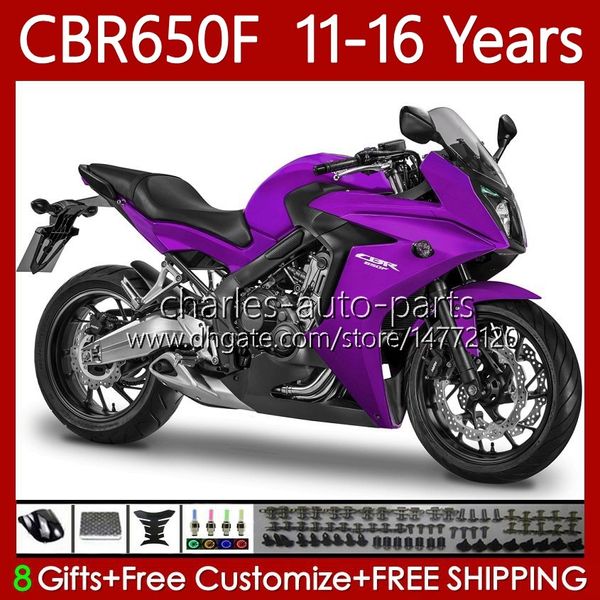 Kit de feiras para Honda CBR-650F CBR 650F 2011 2013 2013 2015 2016 corpo 73No.69 cbr-650 cbr 650 cbr650 f 2011-2016 650cc cbr650f 11 12 13 14 15 16 quarteirões de roxo quente