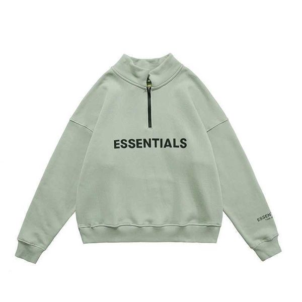 

Fear of God essentials fog zipper letter crew neck, Camel