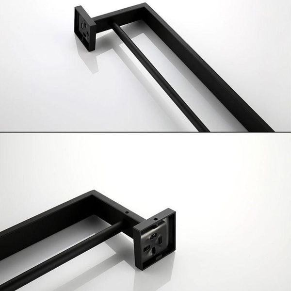 

towel racks l9cf bathroom double bar wall mount,sus 304 stainless steel matte black