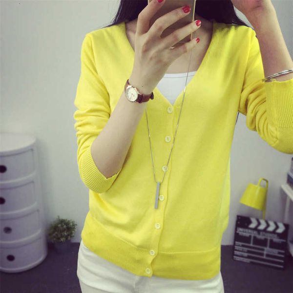 

women's knits & tees women knitted cardigan spring autumn casual v-neck long sleeve candy color knit sweater coat female 8a4m, White
