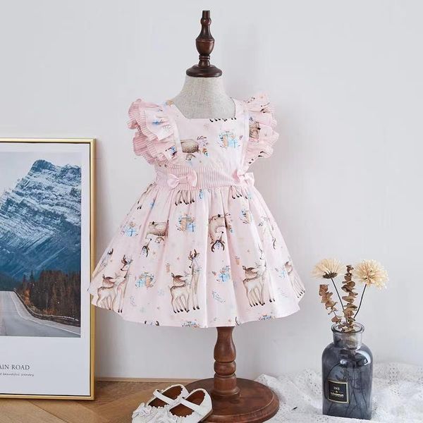 

girl's dresses summer lolita vintag princess pink cute causal sleeveless dress for baby girls a-line cotton birthday party turkey, Red;yellow