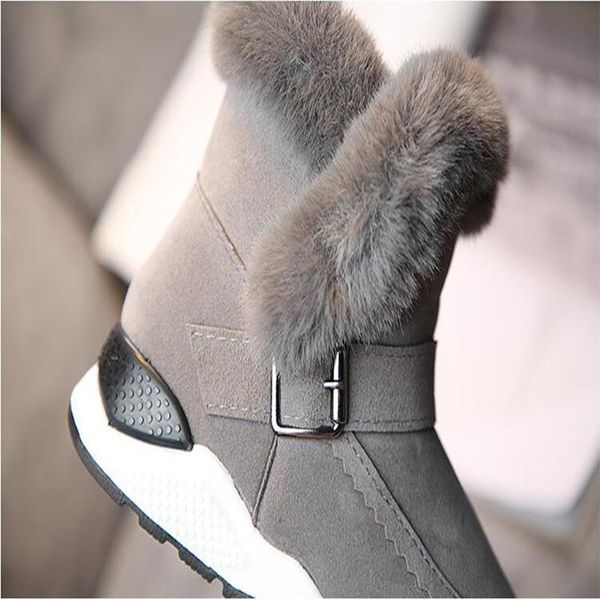 

children boots shoes girls warm non-slip winter kid' snow 26 -30 size black pink middle tube velvet cotton boys, Black;grey
